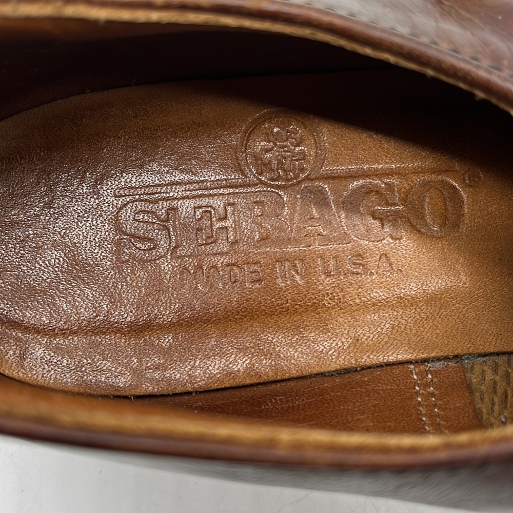 Sebago Black Brown Leather Women's Size 7.5 SNK6536H - Picture 7 of 8